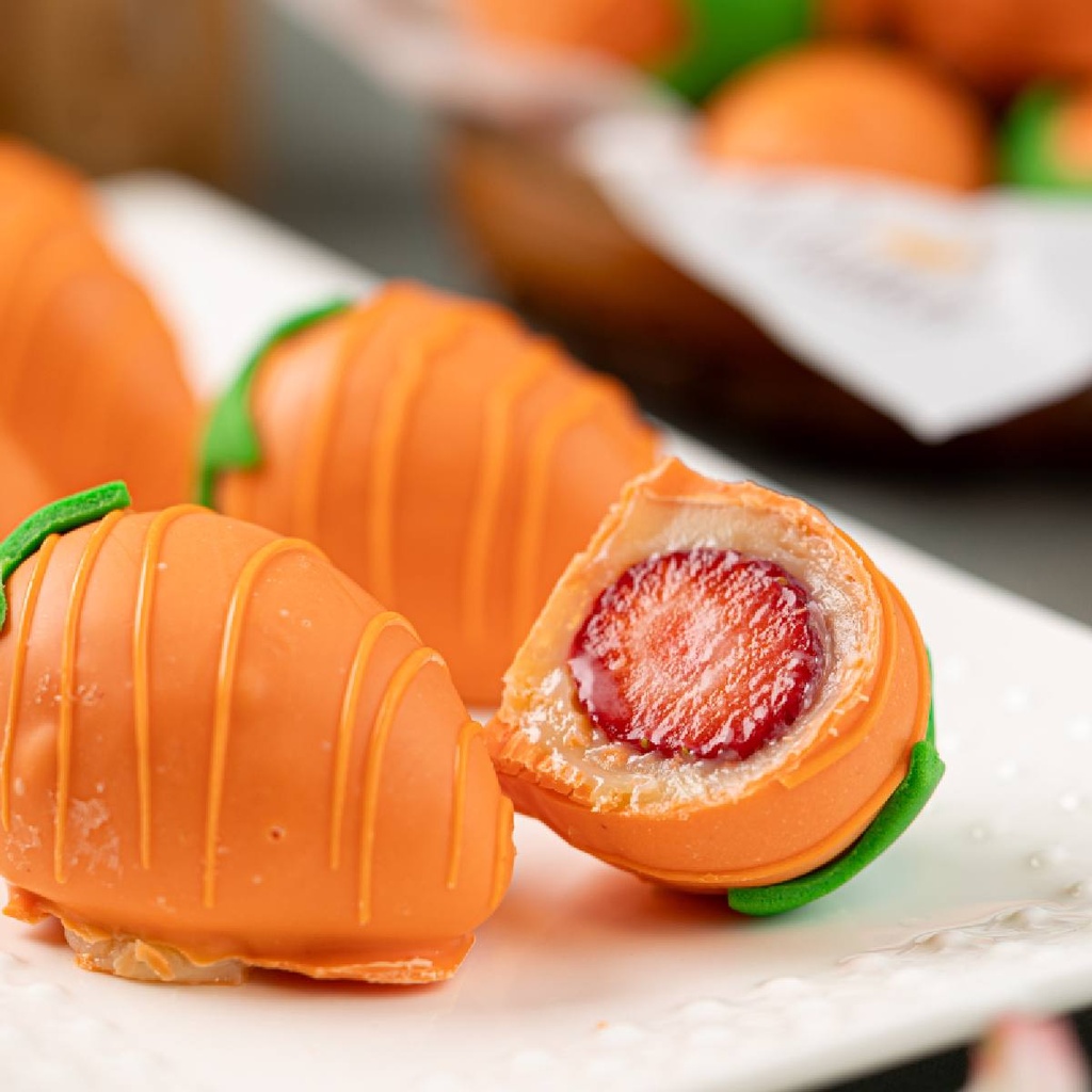 Bombom de morango cenourinha