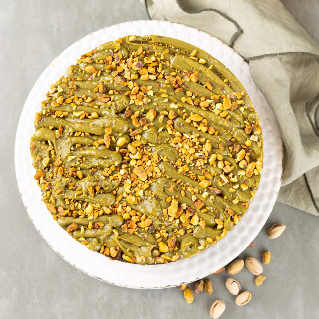 Torta de brownie e pistache