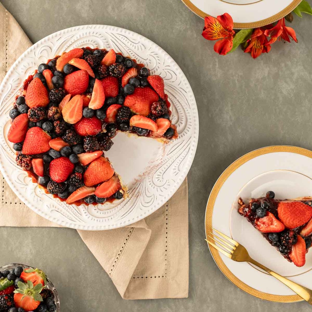 Tartellete de limão siciliano com frutas vermelhas