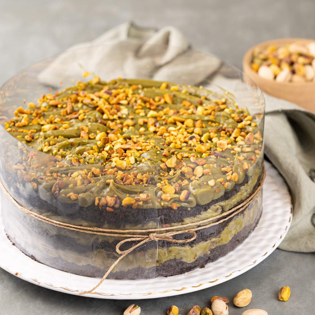 Torta de brownie e pistache
