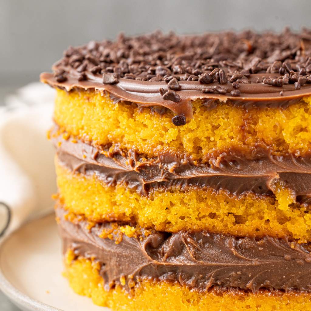 Torta de cenoura e chocolate