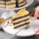 Torta de brownie e pistache